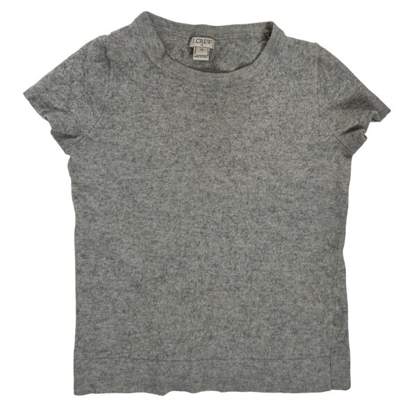 Womens Vintage J. Crew Gray Wool Classy Fitted Short Sleeve Top Sweater / XS - Picture 4 of 6